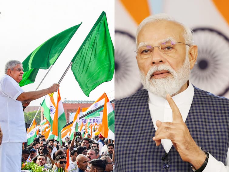'We Pay Homage To Out Great Freedom Fighters...': PM Modi President Droupadi Murmu Vice President Jagdeep Dhankhar Wishes Citizens On 77th Independence Day PM Modi & VP Jagdeep Dhankhar Wish Citizens On 77th Independence Day, Remember Sacrifices Of Martyrs