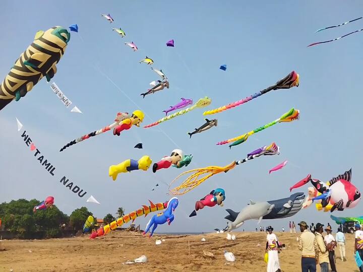 பல்வேறு நாட்டினர் கலந்து கொண்டு சுமார் 200 வகையான பட்டங்களை பறக்க விட்டனர்.