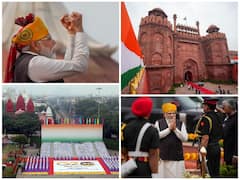 Red Fort Adorned In Tricolour As PM Modi Leads I-Day Celebrations In Rajasthani Bandhej Safa. In Pics