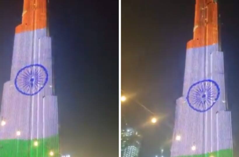 Burj Khalifa Displays Indian Flag : ਦੁਨੀਆ ਦੀ ਸਭ ਤੋਂ ਉੱਚੀ ਇਮਾਰਤ ਬੁਰਜ ਖਲੀਫਾ ਤਿਰੰਗੇ ਦੇ ਰੰਗਾਂ ਨਾਲ ਜਗਮਗਾਈ, ਇਮਾਰਤ 'ਤੇ ਲਿਖਿਆ 'ਜੈ ਹਿੰਦ' The world's tallest building Burj Khalifa lit up with the colors of the tricolor, 'Jai Hind' written on the building Burj Khalifa Displays Indian Flag : ਦੁਨੀਆ ਦੀ ਸਭ ਤੋਂ ਉੱਚੀ ਇਮਾਰਤ ਬੁਰਜ ਖਲੀਫਾ ਤਿਰੰਗੇ ਦੇ ਰੰਗਾਂ ਨਾਲ ਜਗਮਗਾਈ, ਇਮਾਰਤ 'ਤੇ ਲਿਖਿਆ 'ਜੈ ਹਿੰਦ'