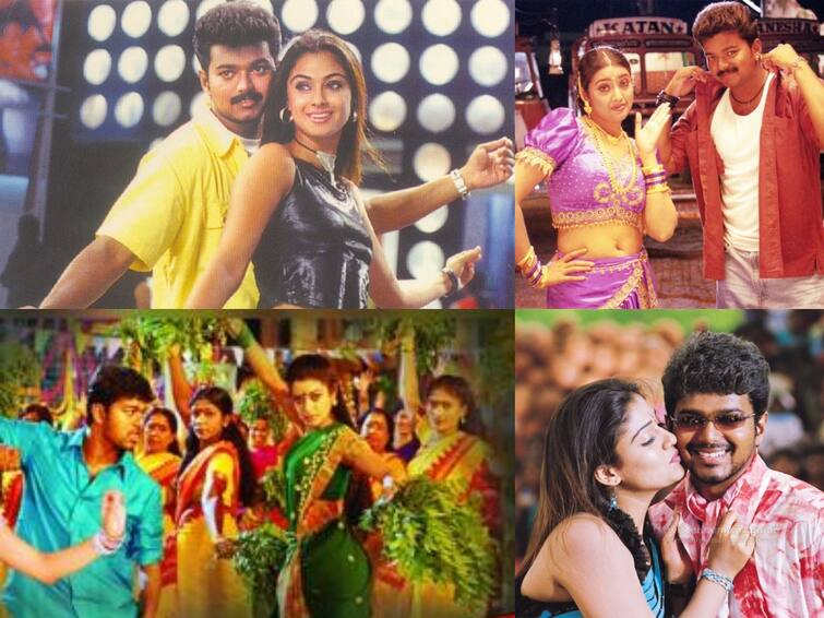 simran nayanthara and other actresses who did a cameo in vijay songs Actress in Vijay Songs: மீனா முதல் நயன் வரை.. விஜய்யுடன் சிங்கிள் ஸாங்.. மாஸ் செய்த நடிகைகள்..