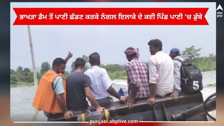 Nangal News: Due to release of water from Bhakra Dam, many villages of Nangal area got submerged in water Nangal News: ਭਾਖੜਾ ਡੈਮ ਤੋਂ ਪਾਣੀ ਛੱਡਣ ਕਰਕੇ ਨੰਗਲ ਇਲਾਕੇ ਦੇ ਕਈ ਪਿੰਡ ਪਾਣੀ 'ਚ ਡੁੱਬੇ