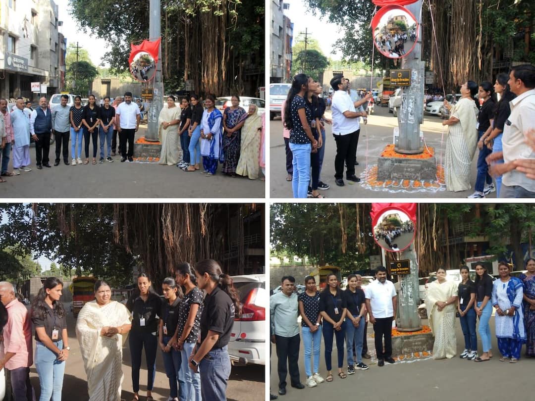 Kolhapur News: सुरक्षित प्रवासाचे 'ड्रीम'! कोल्हापुरातील लेकी सरसावल्या; स्वत:च्या पॉकेट मनीतून शहरात बसवले कॉन्वेक्स मिरर! Young girl team in Kolhapur installed convex mirrors in the city with their own pocket money Maharashtra marathi News Kolhapur News: सुरक्षित प्रवासाचे 'ड्रीम'! कोल्हापुरातील लेकी सरसावल्या; स्वत:च्या पॉकेट मनीतून शहरात बसवले कॉन्वेक्स मिरर!