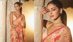 Saree Look: માથા પર બિન્દી, કાનોમાં ઝૂંમકાં... અનન્યા પાંડેની અદાઓ પર ફેન્સ દિલ હાર્યા, જુઓ તસવીરો.....