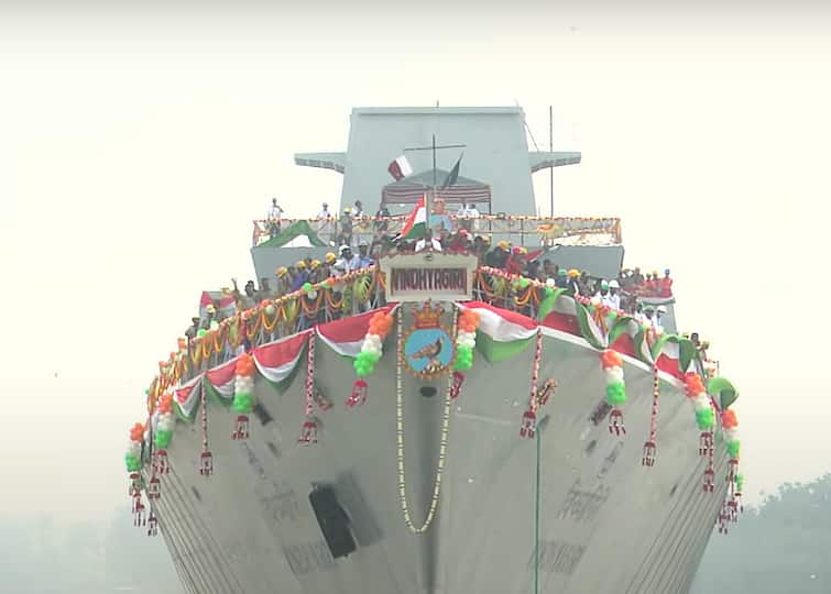 President Murmu launches Indian Navy Advanced Stealth Frigate INS Vindhyagiri In Kolkata President Murmu Launches Indian Navy's Advanced Stealth Frigate INS Vindhyagiri In Kolkata