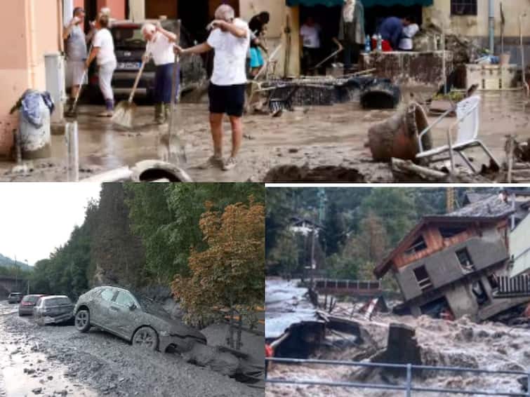 Mud Tsunami Crashes Streets as Flash Floods Hits Italian, cars, houses damage Tsunami: திடீரென பாய்ந்து வந்த வெள்ளப்பெருக்கு: பீதியில் அலறியடித்து ஓடிய மக்கள்..! வெளியான வீடியோ