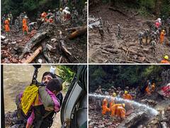 NDRF Teams Continue Search And Rescue Operations In Shimla After Landslides. IN PICS