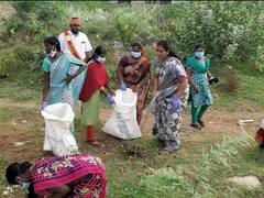 அமராவதி ஆற்றில் பிளாஸ்டிக் கழிவுகள்; அகற்றும் பணியில் கரூர் மாநகராட்சி மேயர், ஊழியர்கள்