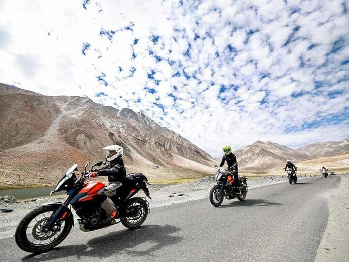 The Congress said that Rahul Gandhi was revving up for the ride of a lifetime through the breathtaking landscapes of Ladakh. (Source: Instagram/@incindia)