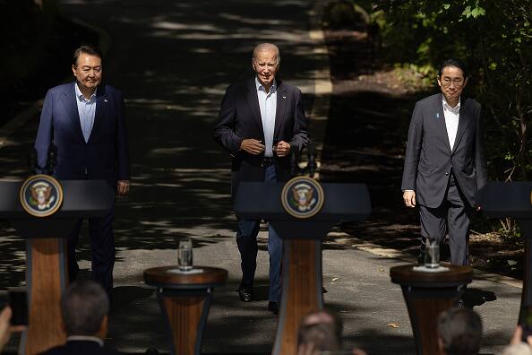 US, Japan And South Korea Agree Camp David Summit Joe Biden China North Korea US, Japan, South Korea Expand Security Ties At Key Summit Noting Threat Posed By China, North Korea