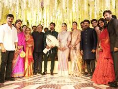 पैरेंट्स बनने के बाद पहली बार साथ नजर आए राम चरण और उपासना, ब्रह्मानंदम के बेटे के रिसेप्शन में हुए शामिल