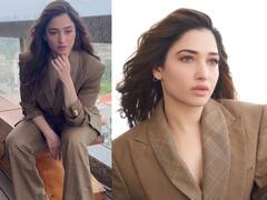 Tamannaah Bhatia Exudes Confidence In A Gorgeous Brown Pantsuit - SEE PICS