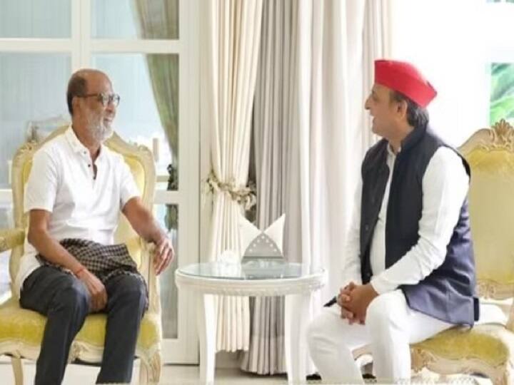 Actor Rajinikanth Meets SP Chief Akhilesh Yadav at His Residence Lucknow Jailer Movie Rajinikanth Meets Akhilesh Yadav: 