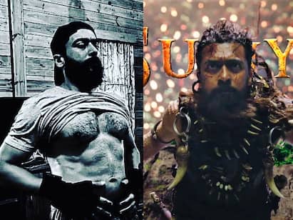 Kanguva look Suriya stuns fans with his six-pack look picture goes viral Suriya Kanguva Look: கங்குவாவுக்காக வெறித்தனமான ஒர்க் அவுட்...சிக்ஸ் பேக்கில் அசரடிக்கும் சூர்யா... வைரல் புகைப்படம்!