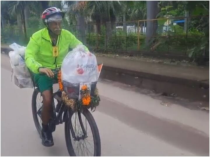 padma shri who has started bharat yatra with cycle reached rajnandgaon ann Rajnandgaon: फिटनेस की राह दिखाने साइकिल से भारत यात्रा पर निकले पद्मश्री किरन सेठ, राजनंदगांव में स्वागत