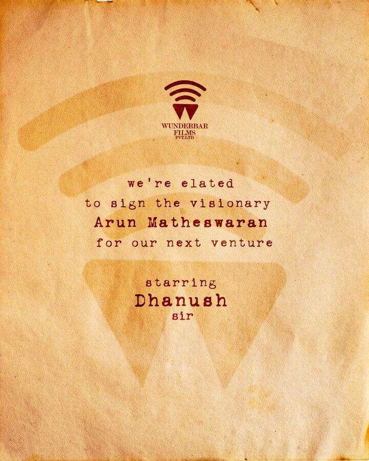 கேப்டன் மில்லருக்கு பிறகு இரண்டாம் முறையாக அருண் மாத்தேஷ்வரனுடன் கைக்கோர்க்க இருக்கிறார் தனுஷ்.