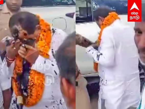 Ink attack on BJP Candidate : ஓட்டு கேட்ட பாஜக வேட்பாளர்!முகத்தில் மை ஊற்றிய இளைஞர்!பரபரப்பு சம்பவம்