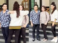 Ghoomar Screening Pics: 'Ghoomar'ના સ્ક્રીનિંગમાં પત્ની સાથે પહોંચ્યો સચિન તેંડુલકર, એક્ટ્રેસ સૈયામી ખેરે ભેટીને કર્યું સ્વાગત