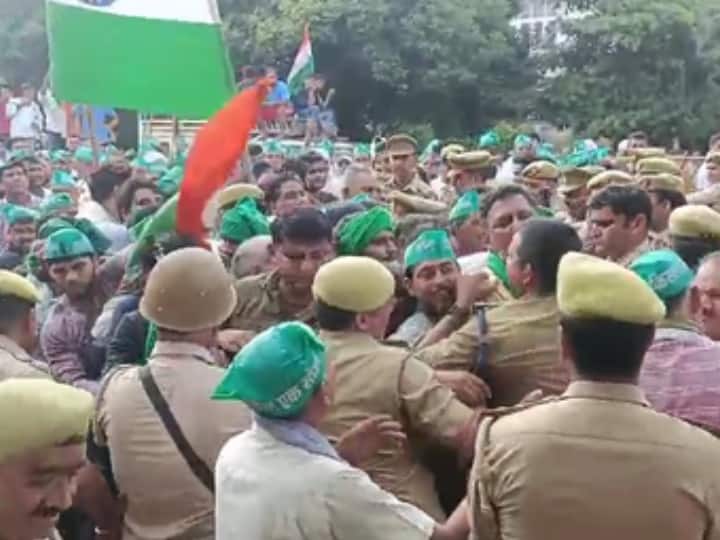 BJP MLA Pankaj Singh office Noida Farmers Protest For Many Demand and Clash Police UP News: बीजेपी विधायक पंकज सिंह के कार्यालय का किसानों ने किया घेराव, प्रदर्शन में पुलिस से झड़प, जानें मामला