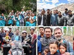 Biking Across Ladakh, Rahul Gandhi Interacts With Locals On Day 3 Of His Trip — IN PICS