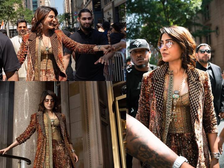 Samantha New York Photos : தற்போது நியூயார்க் நகரில் உலா வரும் சமந்தா அங்கு எடுக்கப்பட்ட புகைப்படங்களை பதிவிட்டுள்ளார்.