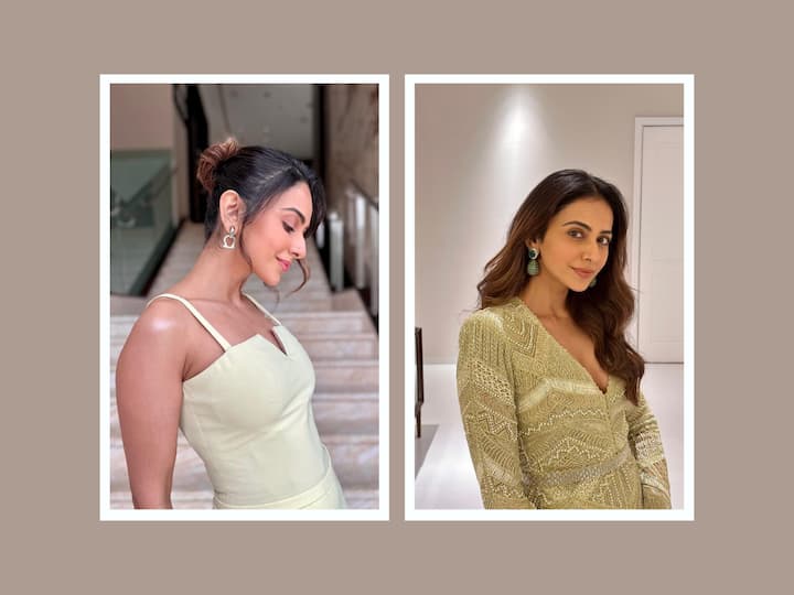 Rakul Preet Singh aces all her looks- be it in chic westerns or gorgeous ethnic. Let's take a look at her recent pictures in green ensembles.