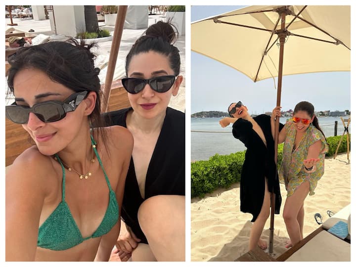 Karisma Kapoor on Tuesday shared a sneak peek of her recent Ibiza vacation, which also included Ananya Panday. Karisma shared a string of photos, in which Ananya and Karsima are posing for a selfie.