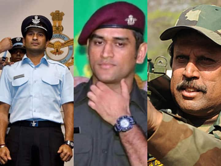 पूर्व भारतीय कप्तान महेन्द्र सिंह धोनी को इंडियन आर्मी में लेफ्टिनेंट कर्नल का रैंक मिला है, लेकिन क्या आप जानते हैं सचिन तेंदुलकर और कपिल देव जैसे क्रिकेटर भी भारतीय सेना के साथ जुड़े रहे हैं.