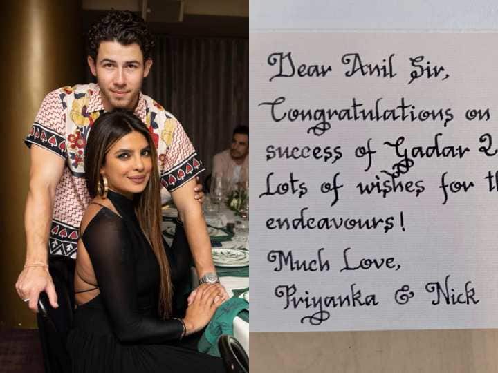 Priyanka Chopra Nick Jonas wished Gadar 2 Anil Sharma for grand success of film director shared on X Gadar 2 की कामयाबी पर प्रियंका-निक ने दी अलग अंदाज में बधाई, डायरेक्टर अनिल शर्मा को लिखा लेटर