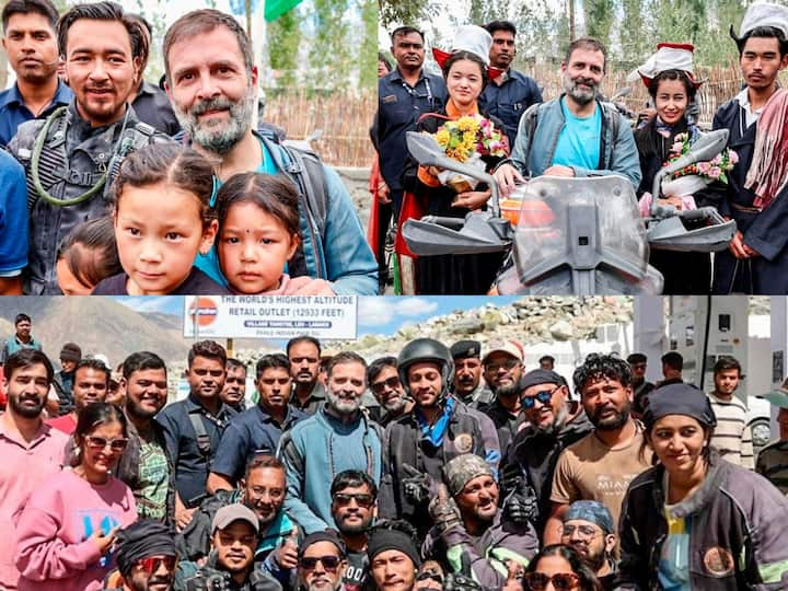 Rahul Gandhi Ladakh : ராகுல் காந்தி லடாக் சுற்றுப்பயணத்தை மேற்கொண்டுள்ளார். லடாக் மக்களுடனும் அங்குள்ள சுற்றலா பயணிகளுடனும்  எடுக்கப்பட்ட புகைப்படங்களை தன் இன்ஸ்டா பக்கதில் பதிவிட்டுள்ளார்.