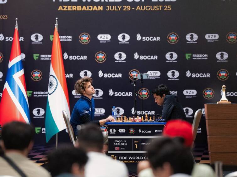 Chess World Cup 2023 Final Praggnanandhaa vs Magnus Carlsen Game 2 Ends In Draw Tie Break Tomorrow Chess World Cup 2023 Final: உலகக்கோப்பை செஸ் தொடர் : இரண்டாவது போட்டியும் டிரா.. உலகக்கோப்பை யாருக்கு? நாளை இறுதிச்சுற்று..