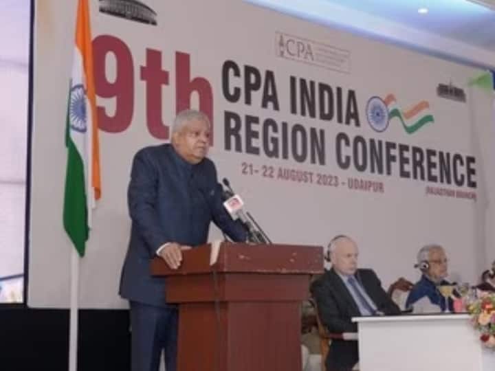 Jagdeep Dhankhar reached concluding session of the 9th CPA Conference In Udaipur Ann Udaipur: 9वें सीपीए सम्मेलन के समापन सत्र में पहुंचे उपराष्ट्रपति जगदीप धनखड़, बोले- 'आज भारत विश्व में निवेश की पसंदीदा जगह'