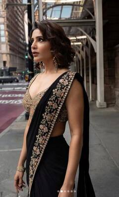 Samantha Ruth: ਨਿਊਯਾਰਕ 'ਚ ਸਾਮੰਥਾ ਰੂਥ ਨੇ ਦਿਖਾਇਆ ਦੇਸੀ ਅਵਤਾਰ, ਬਲੈਕ ਸਾੜੀ 'ਚ ਦਿਖੀ ਗਲੈਮਰਸ