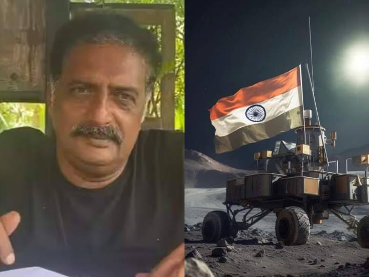 Prakash Raj Congratulate ISRO on Chandrayaan 3 successful landing on moon earlier made fun by cartoon Prakash Raj ने इस तरह दी 'चंद्रयान 3' की लैंडिंग पर ISRO को बधाई, पहले उड़ाया था मजाक