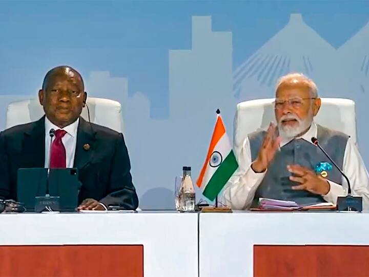 Speaking earlier in the day at the 15th BRICS Summit, Prime Minister Narendra Modi stated that India welcomed the grouping of world economies' expansion. PM Modi's words of affirmation came after South African President Cyril Ramaphosa announced the admission of six new member countries. (Image Source: PTI)