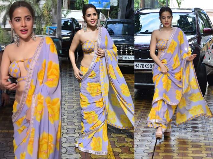 Uorfi Javed ने साड़ी पहन फैंस को दिखाया अपना देसी लुक, स्ट्रैपलेस ब्लाउज पर टिकीं सबकी नजरें