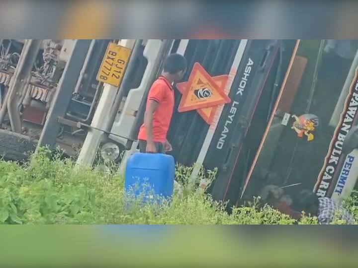 टँकरमध्ये डिझेल आहे, असं समजून स्थानिकांनी डिझेल पळविण्यासाठी बादल्या आणि कॅन घेऊन टँकरवर चढाई करण्यासाठी मोठी गर्दी केली होती.