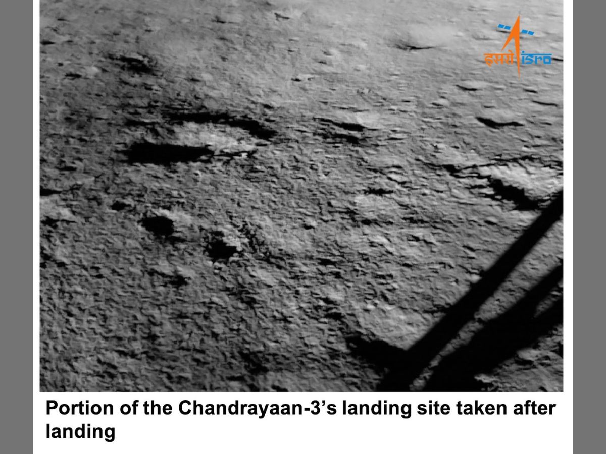 Chandrayaan-3's landing site (Image Source: Twitter/@ISRO)