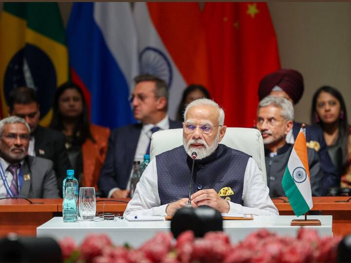 During the summit, PM Modi proudly shared India's recent achievement, highlighting the success of Chandrayaan-3 and the historic soft landing of the Vikram lander on the moon's surface on Wednesday. (Image Source: PTI)