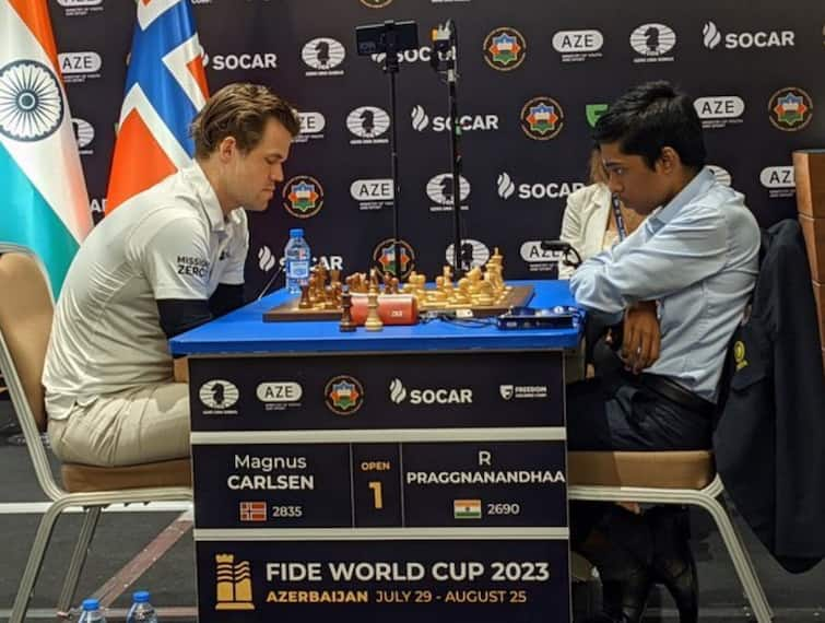 Chess World Cup 2023 Final Highlights Magnus Carlsen Winner Praggnanandhaa Runner-Up Loses to Carlsen Chess World Cup 2023 Final: ઈતિહાસ રચવાથી એક ડગલું ચૂક્યો પ્રજ્ઞાનંદ, ફાઈનલમાં મેગ્નસ કાર્લસન સામે મળી હાર