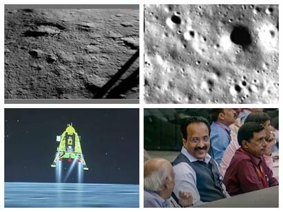 Chandrayaan-3s lander Vikram sent images of the landing site as India became the first country to reach the Moons south pole.