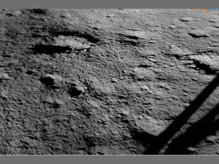 After touching down at 6.04 pm on August 23, Chandrayaan-3 sent Earth its first images of the Moon captured during lunar descent. (Image Source: Twitter/@ISRO)