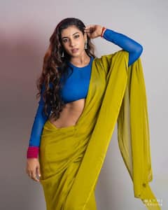 Vishnupriyaa bhimeneni: చిలకపచ్చ చీరకట్టి వయ్యారాలు పోతున్న విష్ణుప్రియ