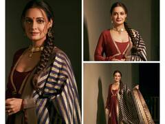 Dia Mirza Looks Royal In Maroon Anarkali Kurta