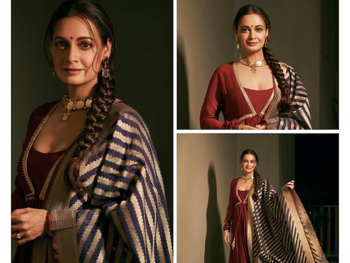 Dia Mirza recently shared a series of pictures on Instagram where she can be seen in a classic ethnic wear.