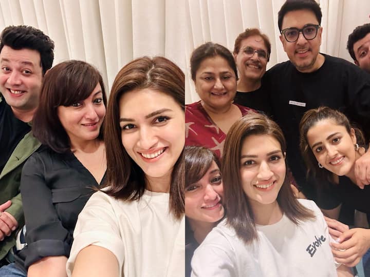 Kriti Sanon shared a glimpse on how she was surrounded by love and celebrated her win of the Best Actress at the 69th National Film Awards yesterday.