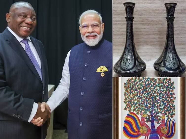 BRICS Summit 2023 PM Narendra Modi Gifts Telangana Bidri Vessel Nagaland Shawl To Leaders BRICS Summit 2023: తెలంగాణ కళాఖండం, నాగాలాండ్ శాలువా - బ్రిక్స్ సమ్మిట్‌లో దేశాధినేతలకు మోదీ బహుమతులు