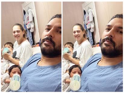 Yuvraj Singh Hazel Keech welcome baby girl shared pic instagram Yuvraj-Hazel Became Parents: சோ.. க்யூட்.. பக்கா அப்பா மெட்டீரியலாக மாறிய சிக்ஸர் மன்னன் யுவராஜ் சிங் வைரலாகும் புகைப்படம்