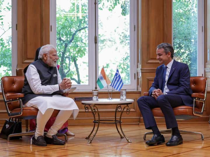 PM Modi also met and had very fruitful discussions with Greece’s Prime Minister Kyriakos Mitsotakis in Athens. He said both sides have decided to raise their bilateral relations to a ‘Strategic Partnership’ for the benefit of their people. (Source: X/@narendramodi)