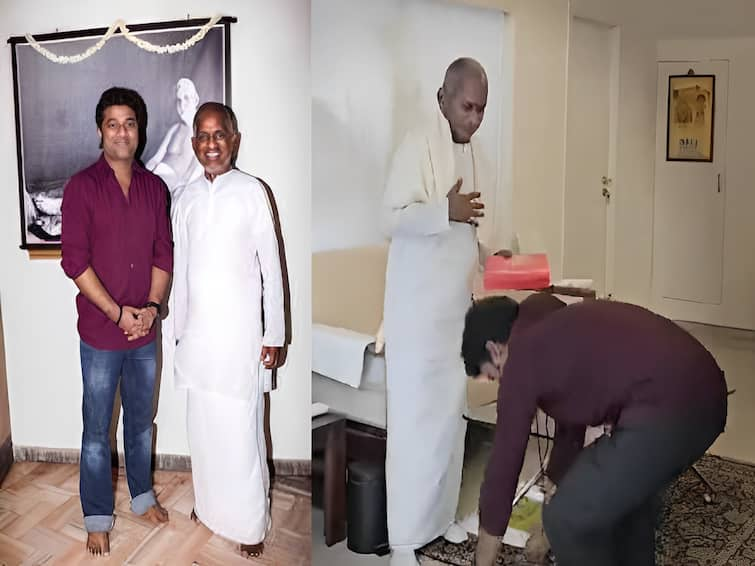 69th National Award winner Devi Sri Prasad meets Maestro Ilayaraja to get his blessings Devi Sri Prasad - Ilayaraja: தேசிய விருது வென்ற உற்சாகம்... மானசீக குரு இளையராஜாவிடம் ஆசிர்வாதம் பெற்ற தேவி ஸ்ரீ பிரசாத்!